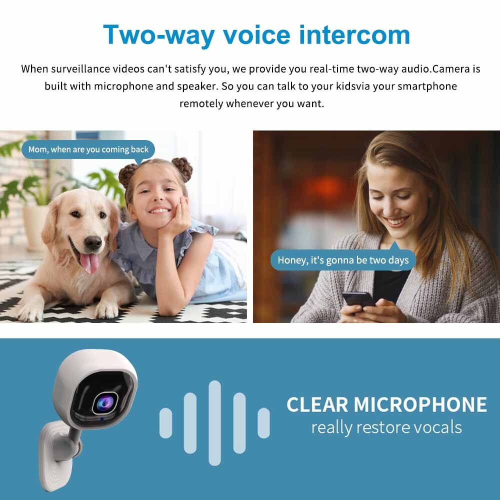 1080P HD Mini Security IP Camera CCTV Wireless WiFi Home Indoor Night Vision Cam