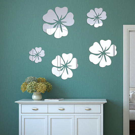 Flower Decal 3D Mirror Wall Sticker Removable Art Mural Home Room Decor Durable