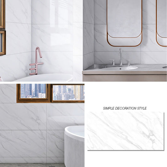 Marble Tiles Sticker Self-Adhesive Stick On Kitchen Home Wall Bathroom Decor---20pcs White