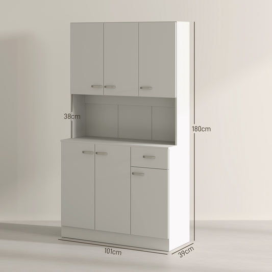 Freestanding Kitchen Pantry Storage Cabinet - White