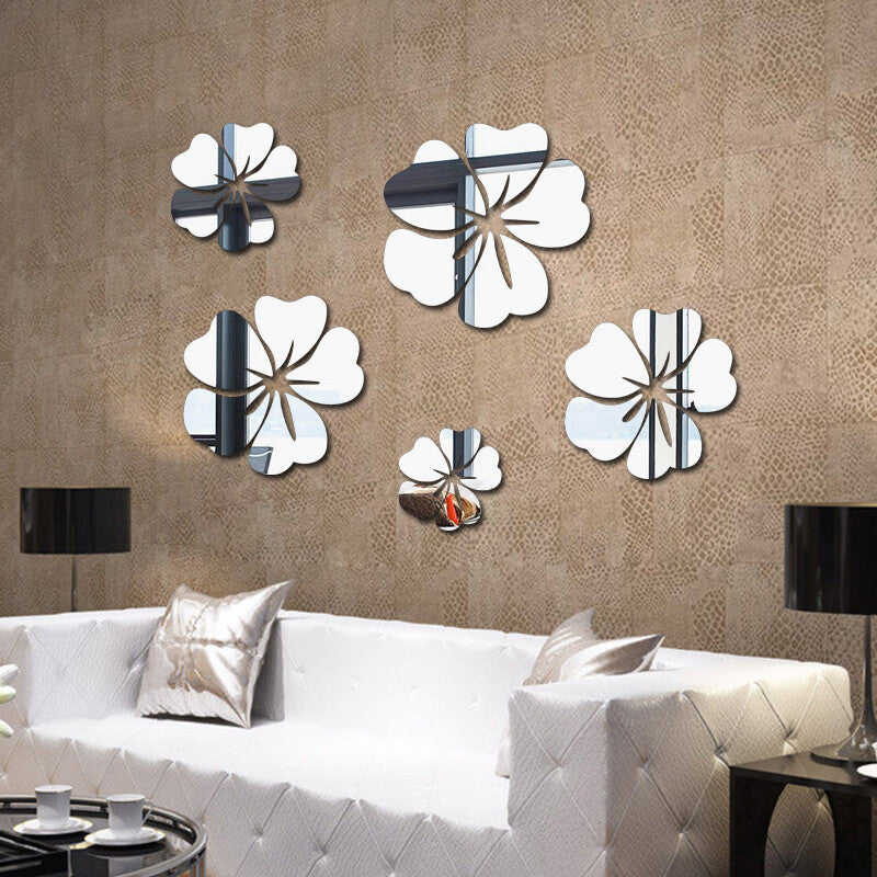Flower Decal 3D Mirror Wall Sticker Removable Art Mural Home Room Decor Durable