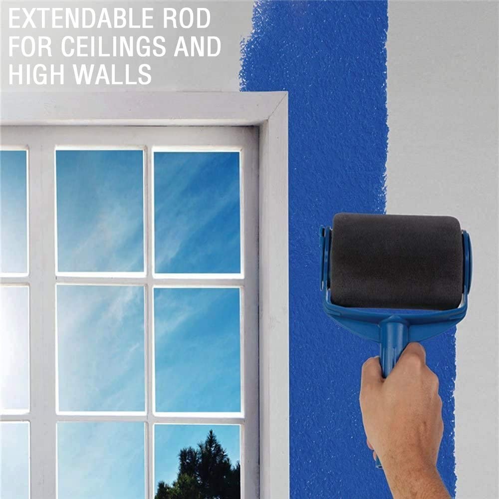 Paint Runner Pro Roller 8Pcs Brush Set Room Painting Wall Handle Decorating Home