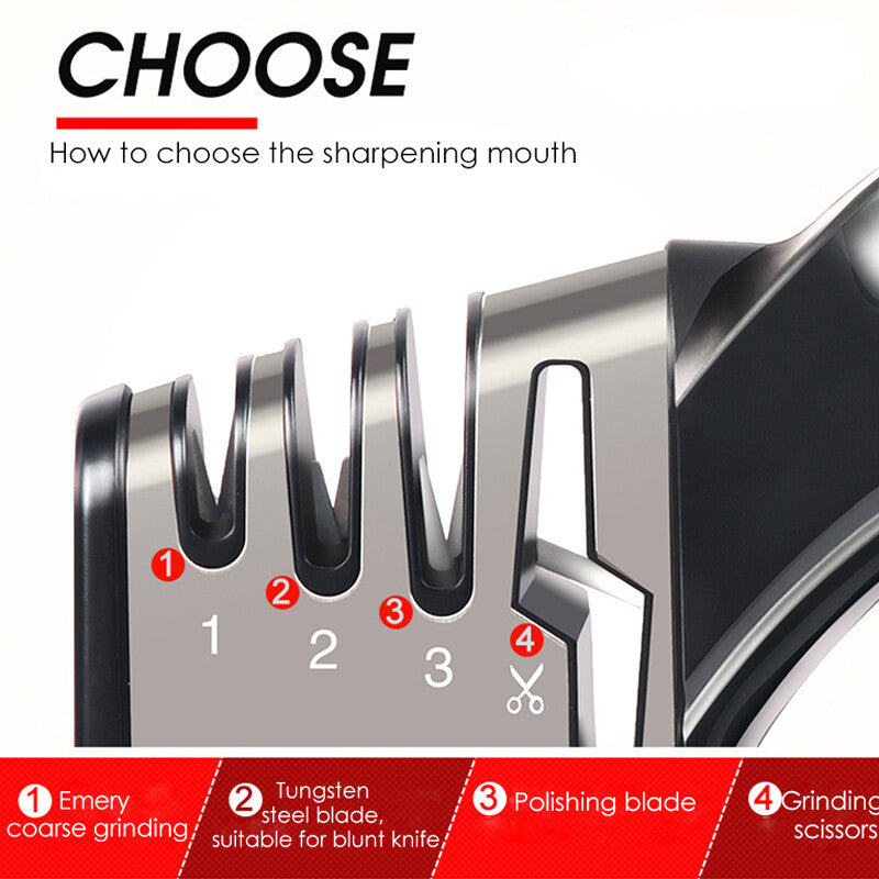 4 In1 Knife Sharpener Kitchen Grinder Diamond Knives For Sharp Scissors Tool UK