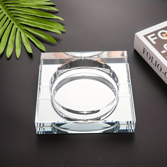 The Crystal Ashtray Is Creative And Distinctive. The Crystal Glass Trendy Ashtray Is Light And Suitable For Home Use, Living Rooms And Offices, Office Decor, Home Accessory, Modern Ashtray