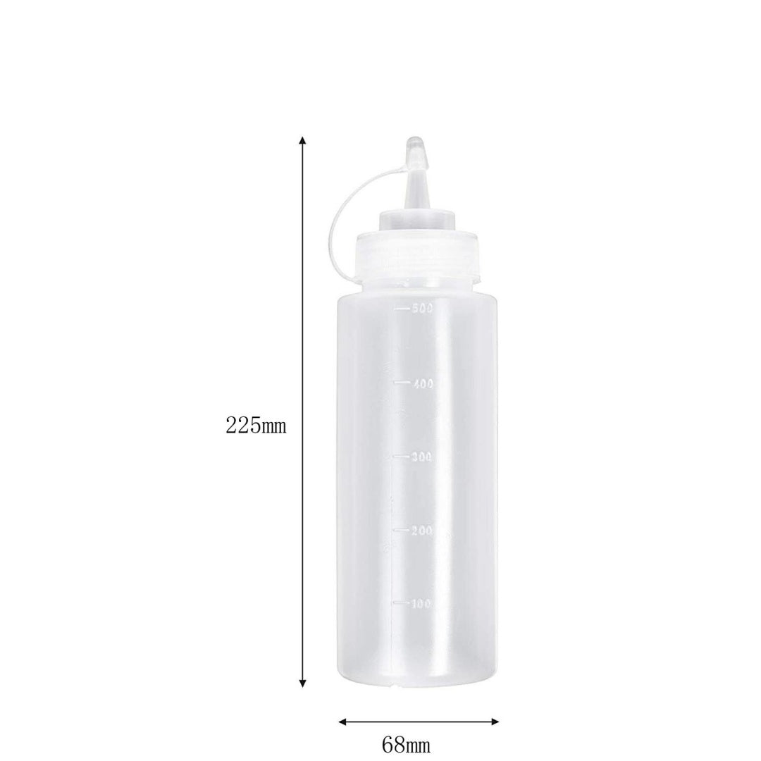 8 Pack Plastic Squeeze Sauce Bottles Kitchen Condiment Dispenser 500ml