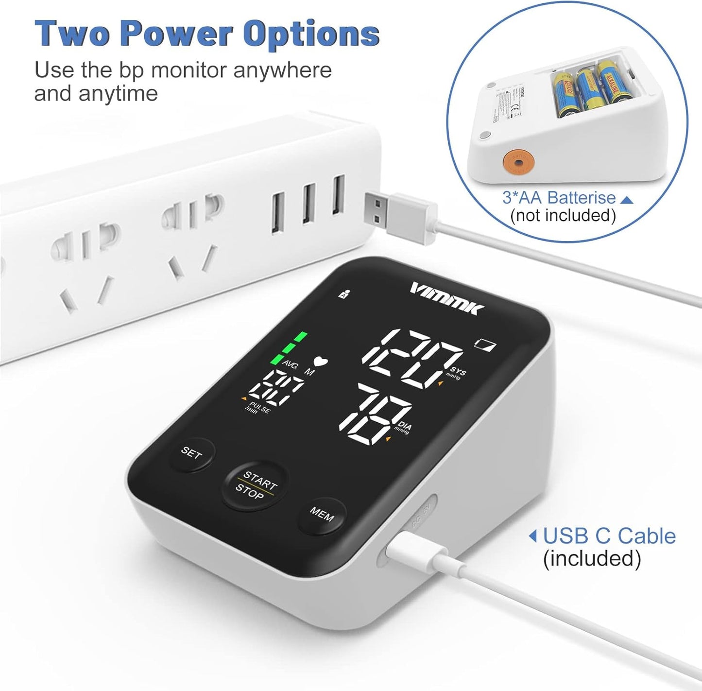 Multifunctional Home Blood Pressure Monitor With Cuff, Records 99 Measurements And Tracks Heart Rate