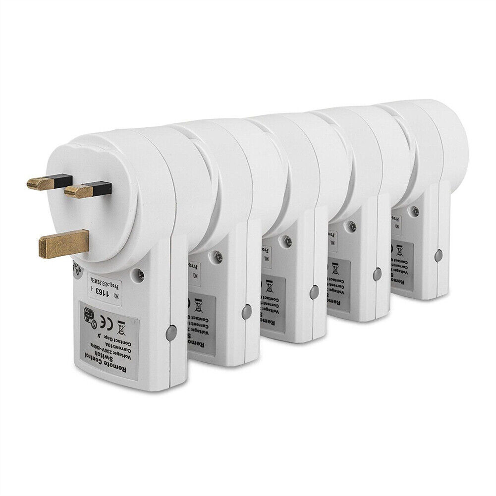 1-5 Remote Control Sockets Wireless Home Mains Power Outlet Pack UK Plug