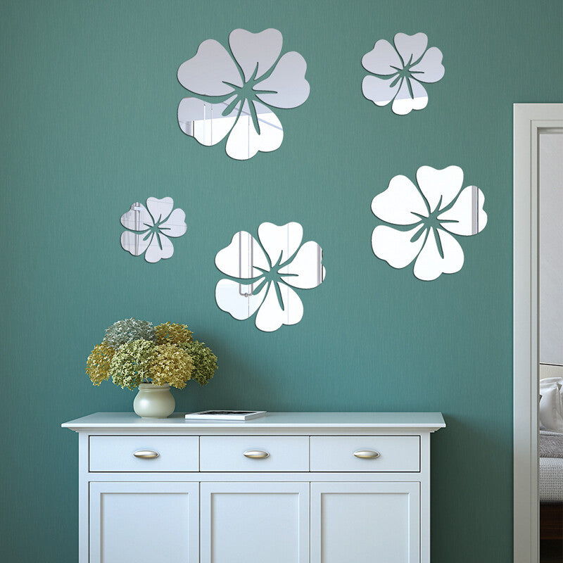 Flower Decal 3D Mirror Wall Sticker Removable Art Mural Home Room Decor Durable