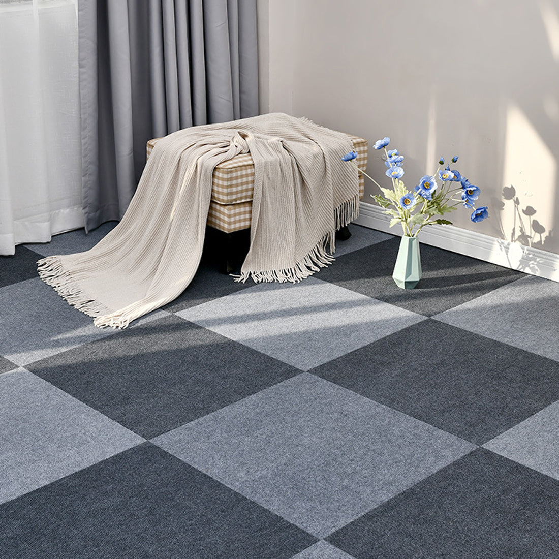 NEW 20x Carpet Tiles 5m2 Commercial Retail Office Home Shop Premium Flooring 50x50cm UK
