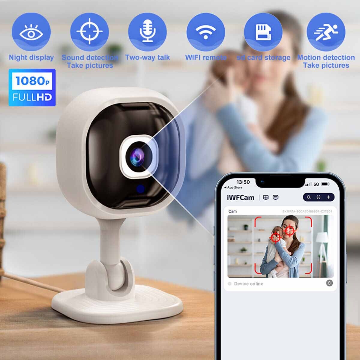 1080P HD Mini Security IP Camera CCTV Wireless WiFi Home Indoor Night Vision Cam