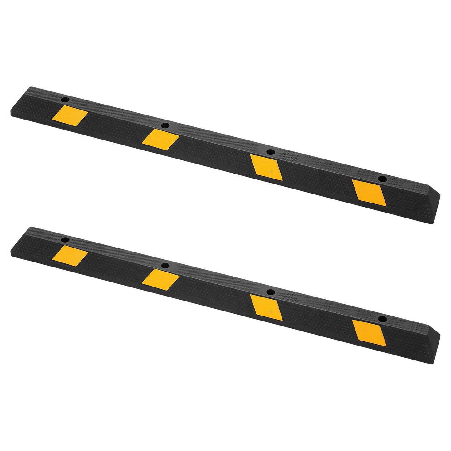 Parking Stopper, 72 Inch 2 Pcs Heavy Duty Parking Aid For Garage, Rubber Curb Garage Floor Stopper With Reflective Strips, Aid Gadgets For Cars Vans Trucks Tire Wheel Guide Block Stops Bumpers