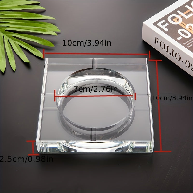 The Crystal Ashtray Is Creative And Distinctive. The Crystal Glass Trendy Ashtray Is Light And Suitable For Home Use, Living Rooms And Offices, Office Decor, Home Accessory, Modern Ashtray