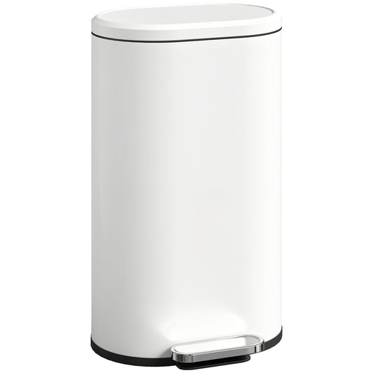 30 L Modern Curved Kitchen Bin - Cream