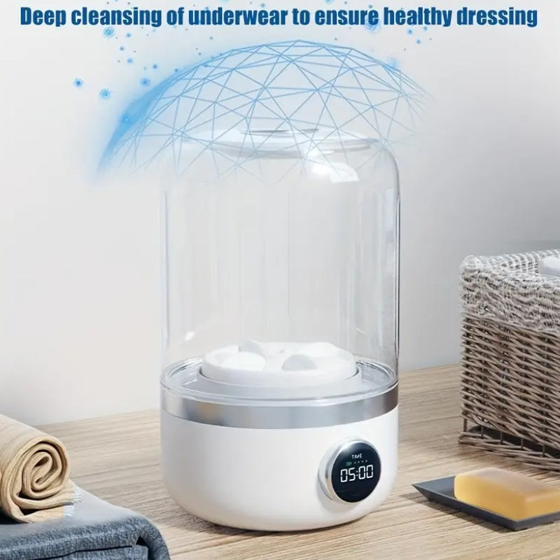 Portable Mini Washer, USB Rechargeable Cordless, 1.2L Capacity For Underwear, Socks & Baby Clothes, 3 Cleaning Modes, Quiet & Compact For Travel, Dorm, Apartment