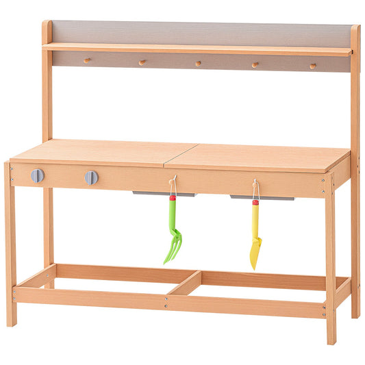 Mud Kitchen For Kids, Wooden Toy Play Kitchen Set With Accessories, Outdoor Grocery Store Playset, Pretend Play Outdoor Kitchen For Boys And Girls, Toddler Play Kitchen With Stoves And Sink