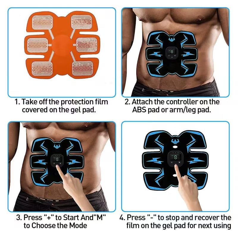 Rechargeable EMS Abdominal Muscle Toning Belt With ABS Stimulator For Fitness Storage & Home Organization