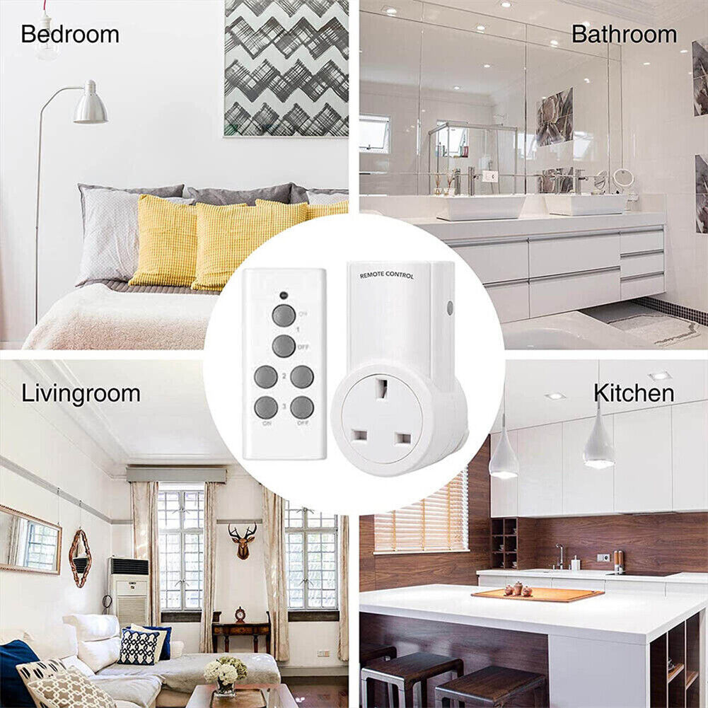 1-5 Remote Control Sockets Wireless Home Mains Power Outlet Pack UK Plug