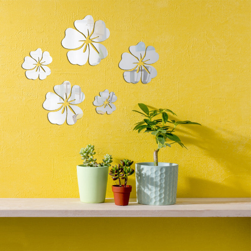 Flower Decal 3D Mirror Wall Sticker Removable Art Mural Home Room Decor Durable