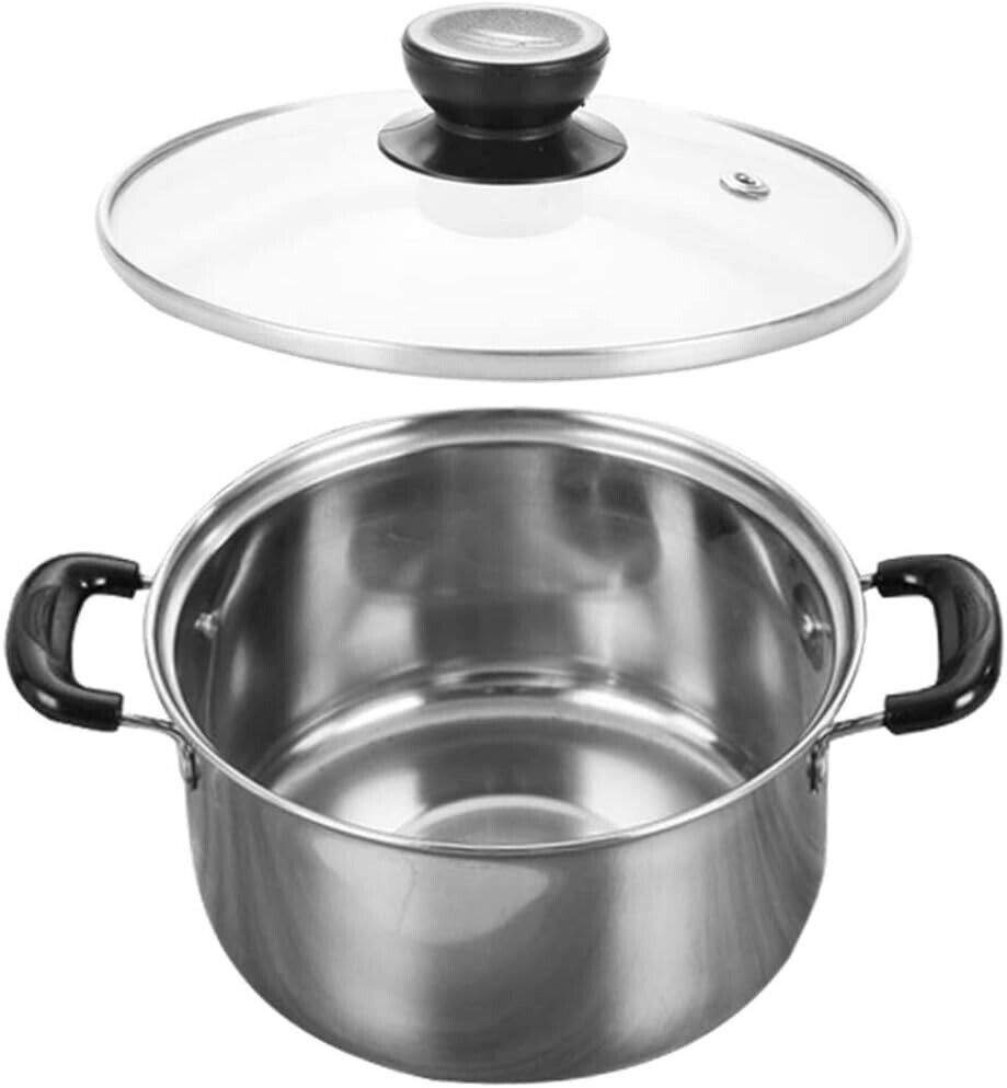 5PCSSet Stainless Steel Saucepan Induction Cooking Pot Cooker Cookware Kitchen