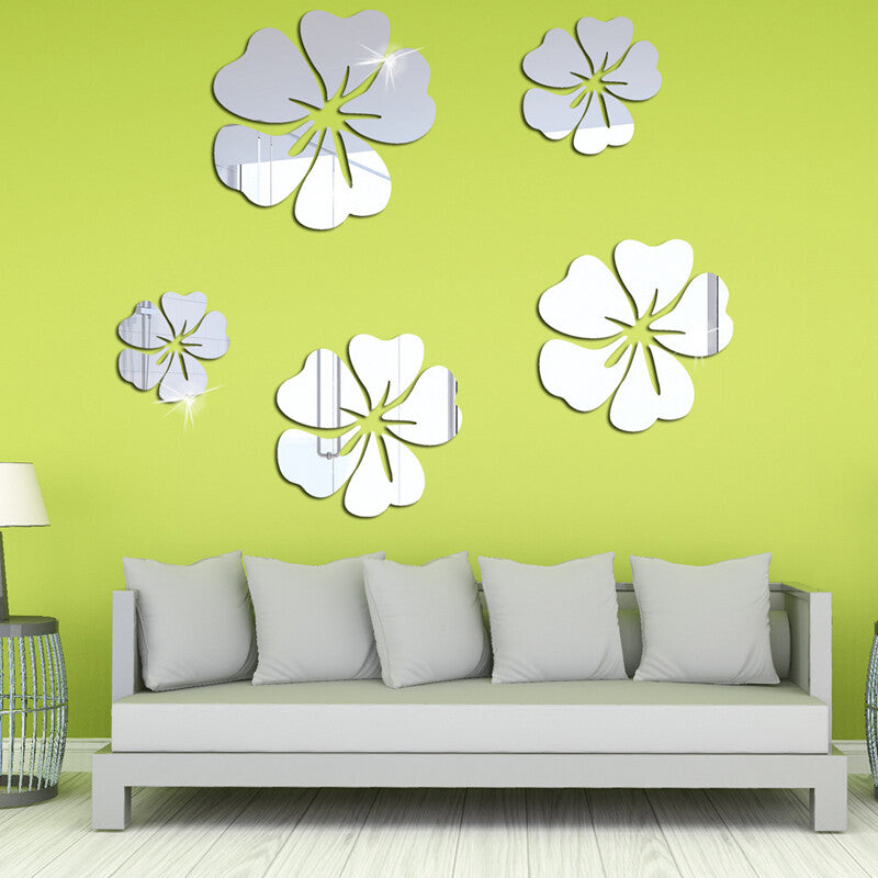 Flower Decal 3D Mirror Wall Sticker Removable Art Mural Home Room Decor Durable