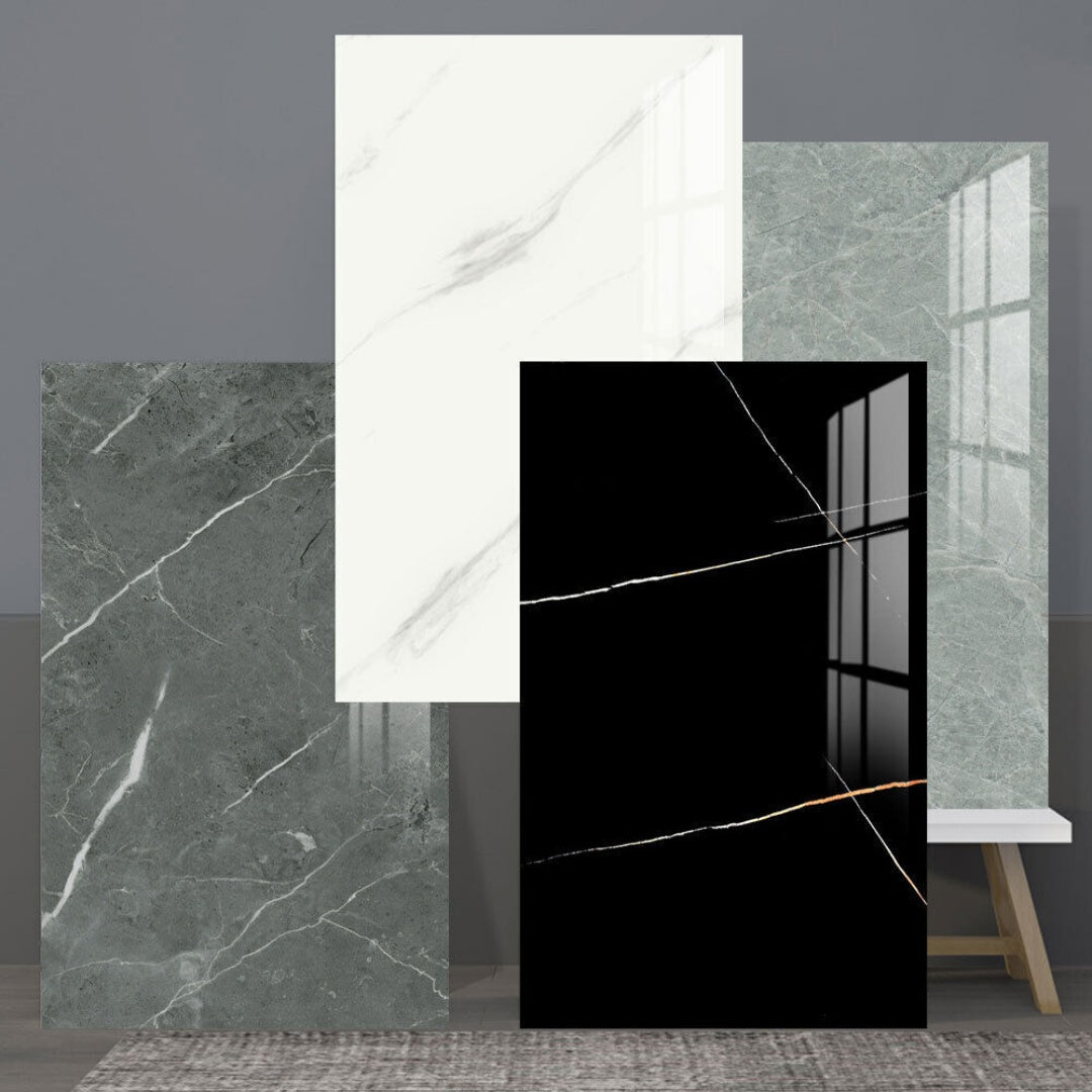 Marble Tiles Sticker Self-Adhesive Stick On Kitchen Home Wall Bathroom Decor--20pcs Light Gray
