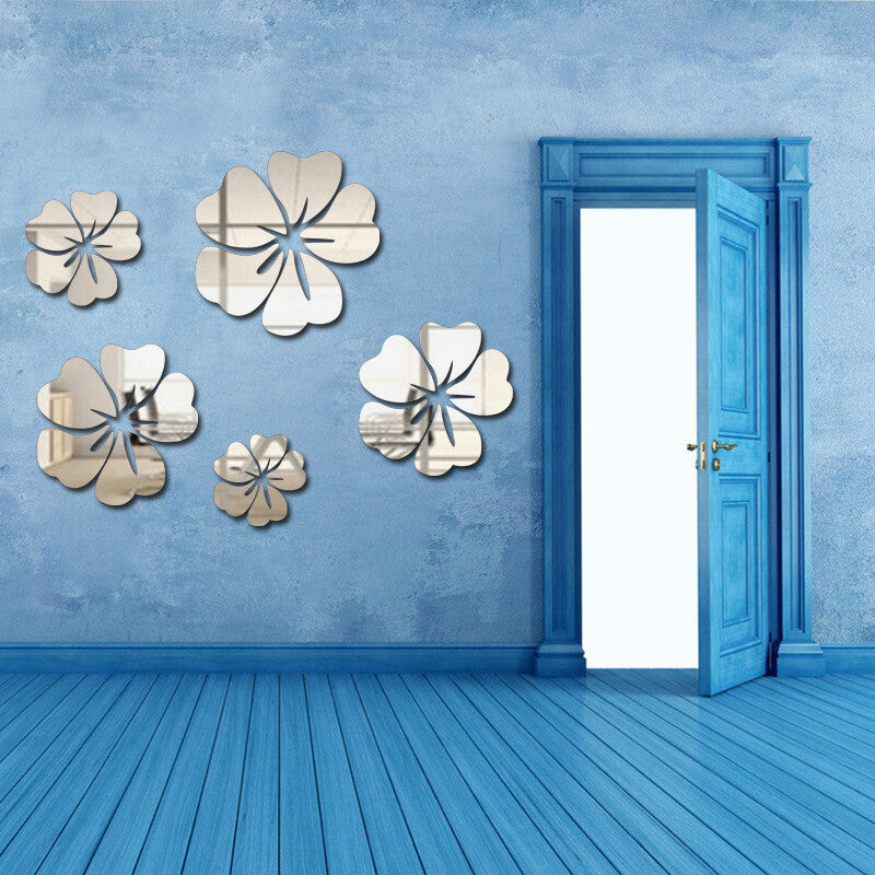 Flower Decal 3D Mirror Wall Sticker Removable Art Mural Home Room Decor Durable