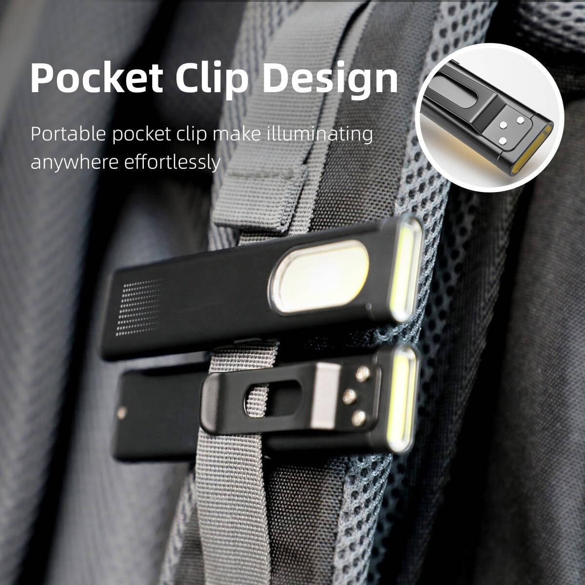 Ultra Thin Flat EDC Gadgets Torch With Magnetic Base & COB Side Light  Pocket Torch With Red Blue Emergency Strobe Everyday Carry Essential