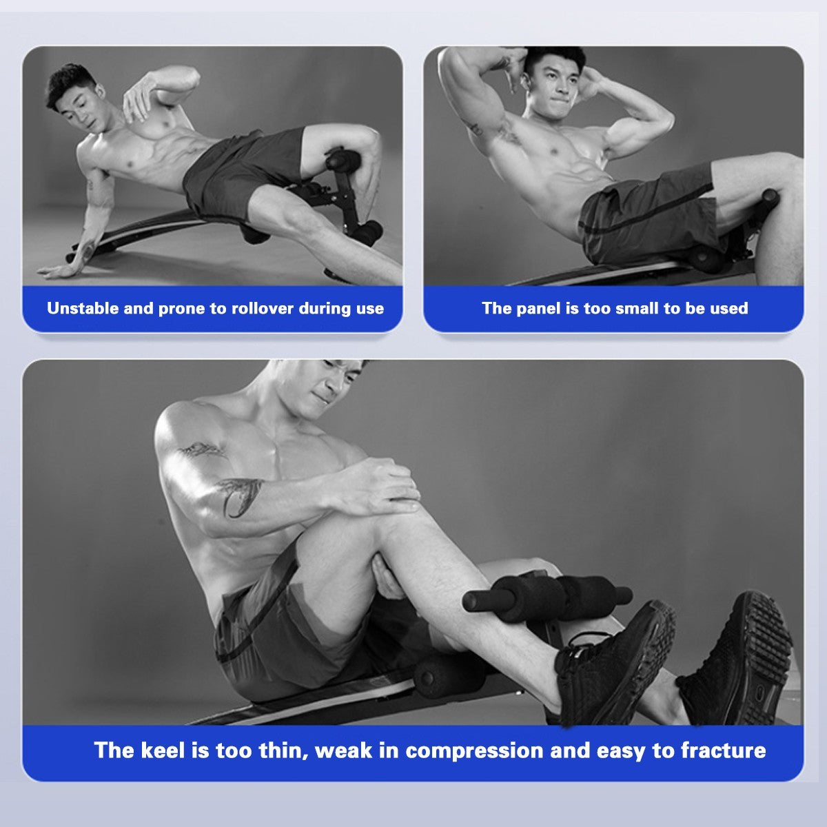 Sit Up Bench Adjustable Core ABS Workout Multipurpose Thigh Support For Home Gym