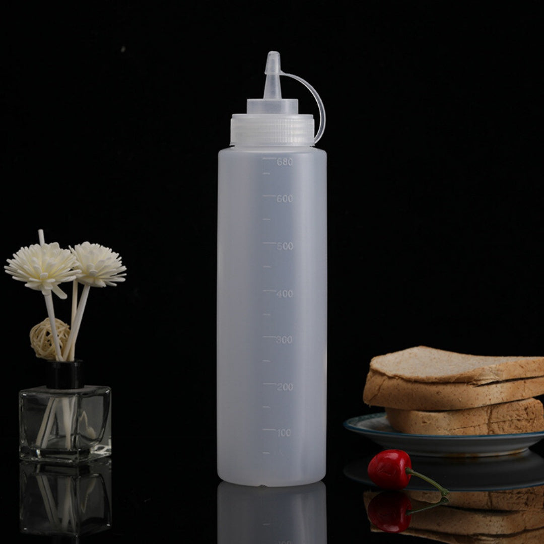 8 Pack Plastic Squeeze Sauce Bottles Kitchen Condiment Dispenser 500ml