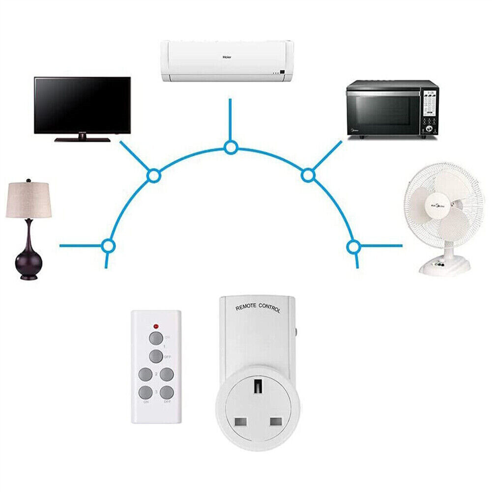 1-5 Remote Control Sockets Wireless Home Mains Power Outlet Pack UK Plug