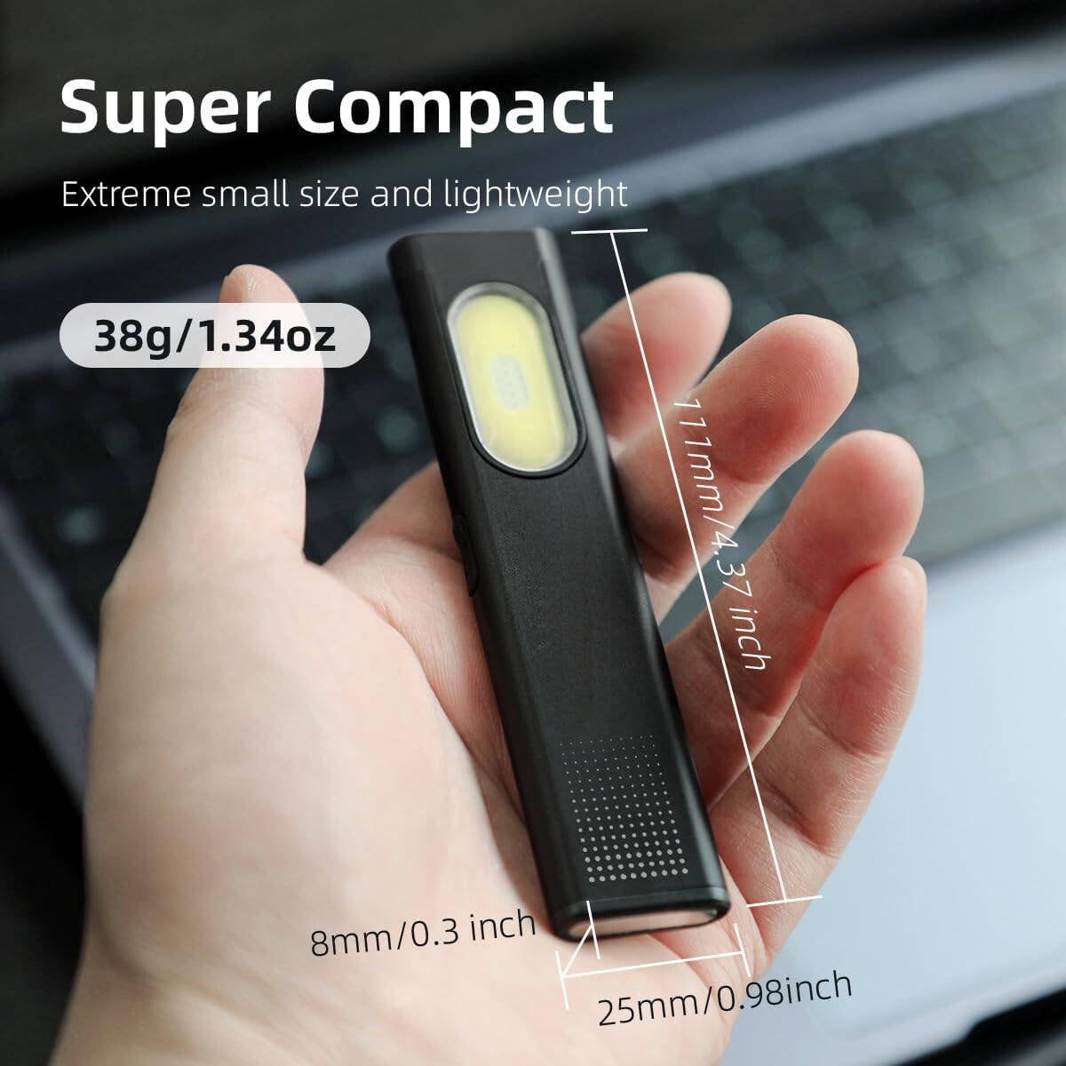 Ultra Thin Flat EDC Gadgets Torch With Magnetic Base & COB Side Light  Pocket Torch With Red Blue Emergency Strobe Everyday Carry Essential