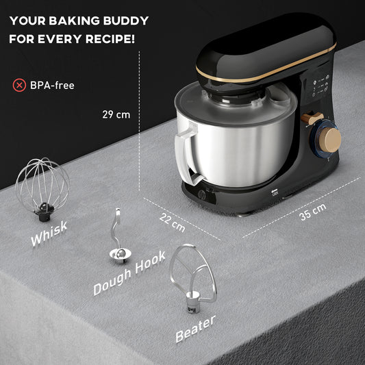 1300W Kitchen Stand Mixer, With Accessories - Black