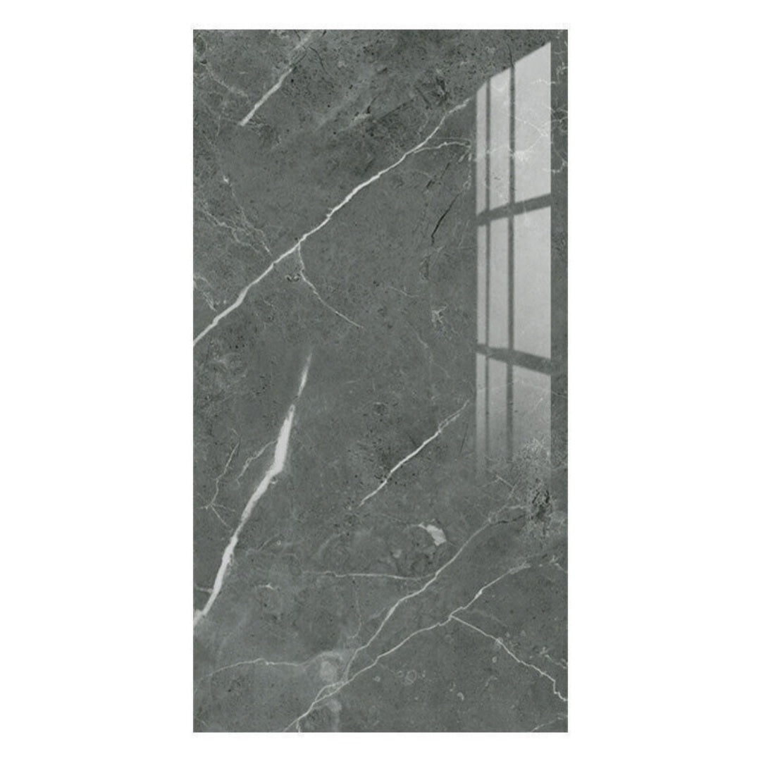 Marble Tiles Sticker Self-Adhesive Stick On Kitchen Home Wall Bathroom Decor--10pcs Dark Gray
