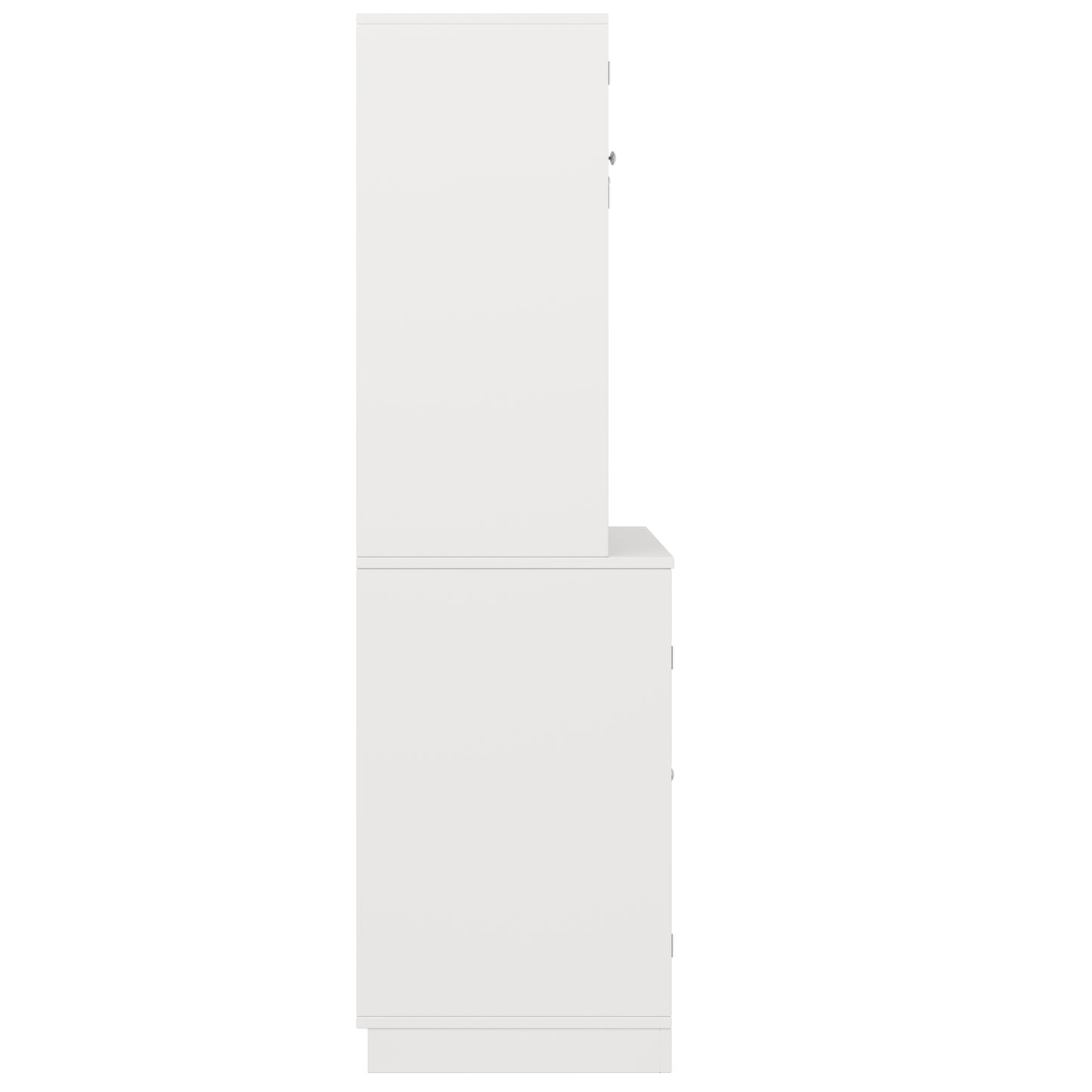 Kitchen Cabinet With Adjustable Shelves & Wine Rack, Tall Kitchen Cabinet With 4 Doors & 2 Drawers, Sideboard For Kitchen & Living Room, Buffet Cabinet, White Balck