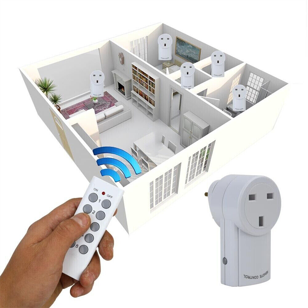 1-5 Remote Control Sockets Wireless Home Mains Power Outlet Pack UK Plug