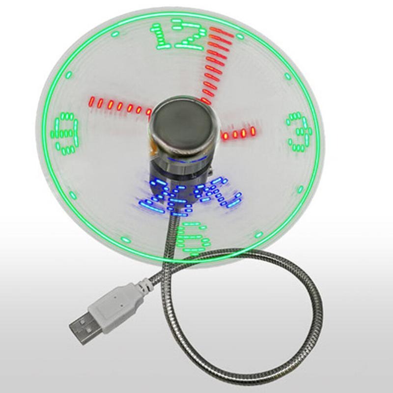 2-3 Days Arrive  Clock Fans DC 5V LED Clock Fan Portable Gadgets -Time Temperature Display-  UK