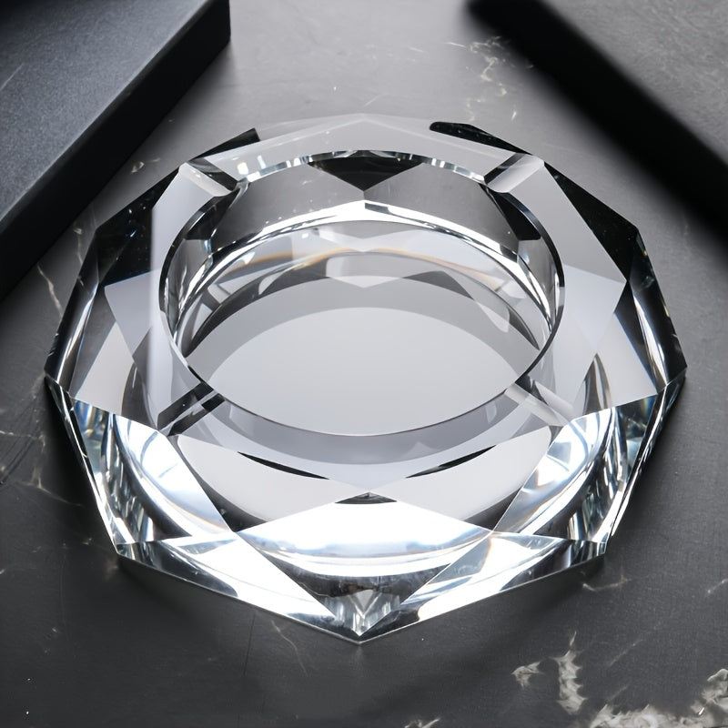 The Crystal Ashtray Is Creative And Distinctive. The Crystal Glass Trendy Ashtray Is Light And Suitable For Home Use, Living Rooms And Offices, Office Decor, Home Accessory, Modern Ashtray