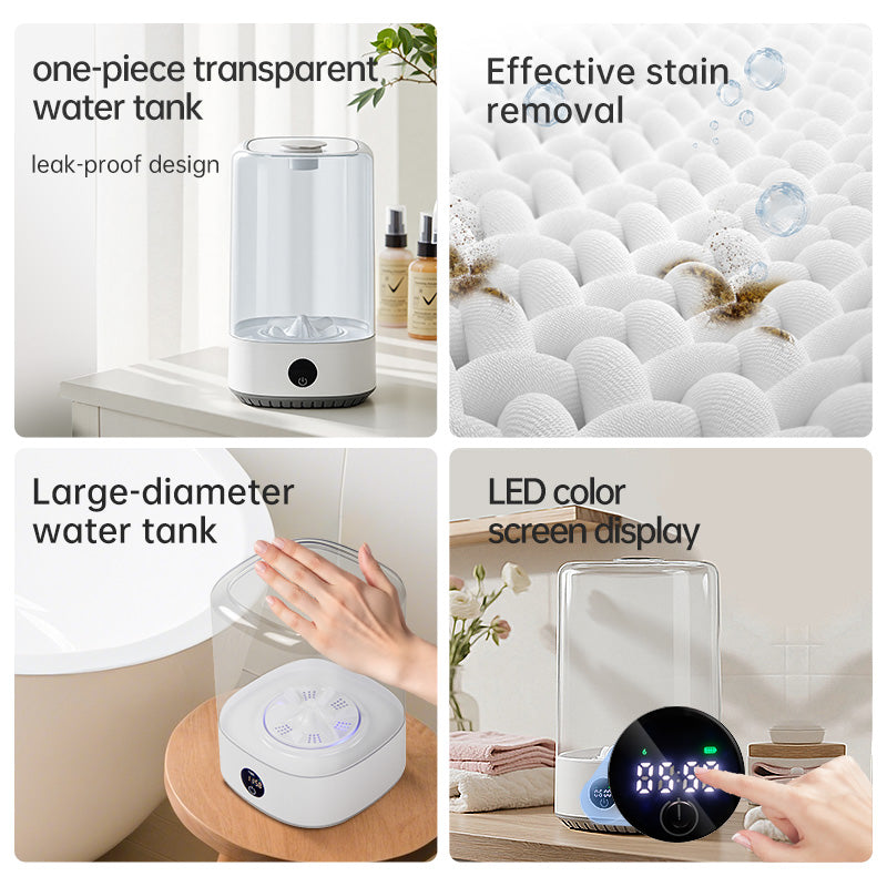 Travel Mini Washer - Cordless Rechargeable Underwear & Socks Washing Machine, Upgraded 6L Portable, Quiet Operation, Perfect For Camping, Dorm, RV & On-the-Go Use